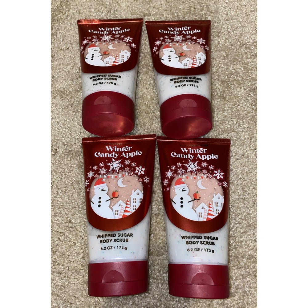 Bath & Body Works Winter Candy Apple Whipped Sugar Body Scrub 6.2 oz 4x